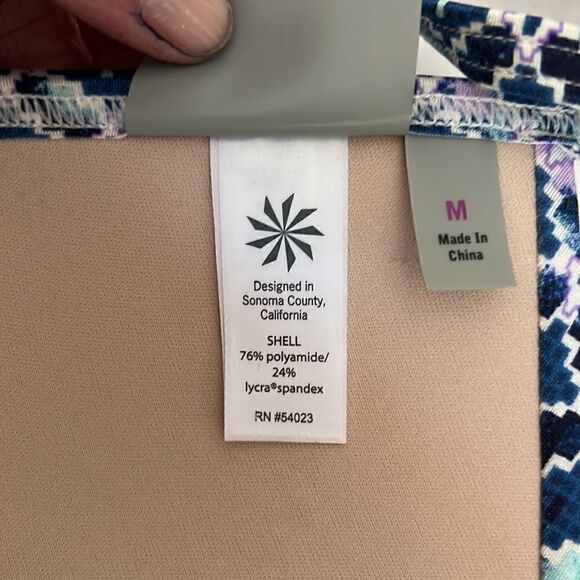 Athlete AQUALUXE Print Halter Bikini Top in Blue Tile - Picture 5 of 7